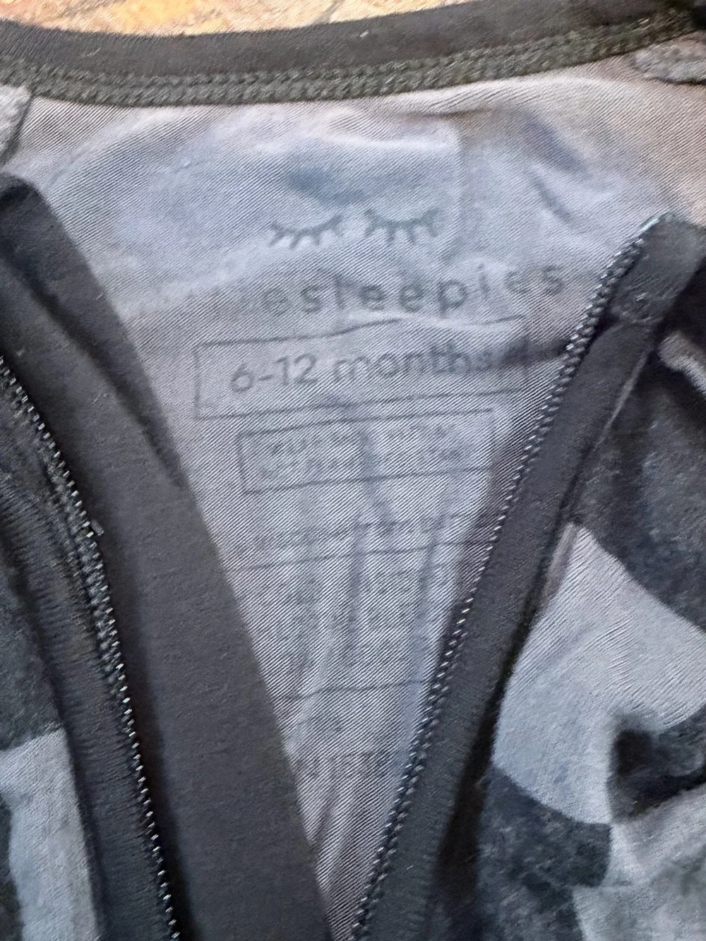 Little Sleepies Checkerboard One-Piece Zippy - Black & Gray